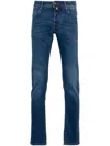 Jacob Cohen Indigo Blue Cotton Blend Denim Jeans In Blue