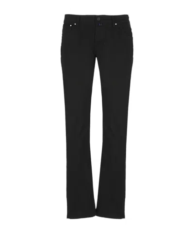 JACOB COHEN JACOB COHEN LOGO PATCH SLIM-FIT TROUSERS