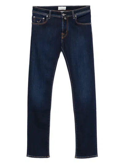 Jacob Cohen Nick Contrast-stitching Jeans In Blue