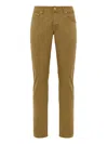 Jacob Cohen Yellow Cotton Skinny Pant In Brown
