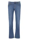 Jacob Cohen Blue Jeans With Logo Patch On The Back