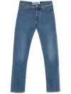 Jacob Cohen Blue Logo Print Jeans In Blue