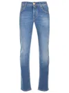 Jacob Cohen Belt Ring Denim Trousers In Blue