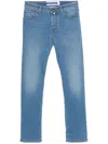 Jacob Cohen Tailored Blue Cotton Blend Jeans With Subtle Fade In Blue