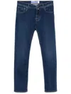 Jacob Cohen Blue Logo Print Jeans In Blue