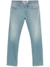 Jacob Cohen Button Fly Denim Trousers In Blue