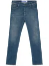 Jacob Cohen Slim Faded Effect Jeans With Belt Loops In Blue
