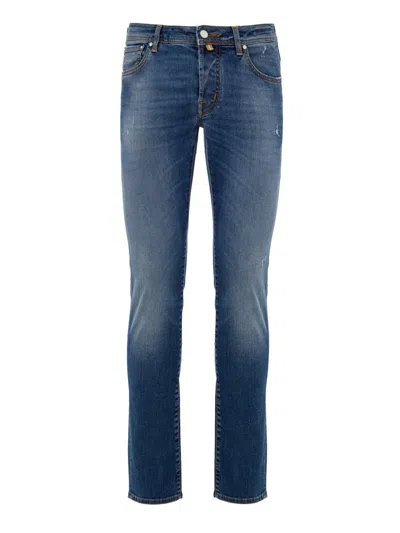 Jacob Cohen Nick Jeans In Blue Denim Stretch Slim Fit