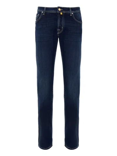 Jacob Cohen Nick Jeans In Denim Blue Dark Stretch Slim Fit
