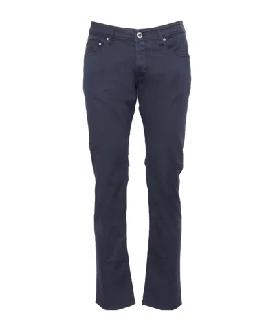 Jacob Cohen Nick Logo Patch Straight-leg Trousers In Black