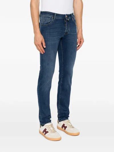 Jacob Cohen Nick Logo-patch Jeans In Blue
