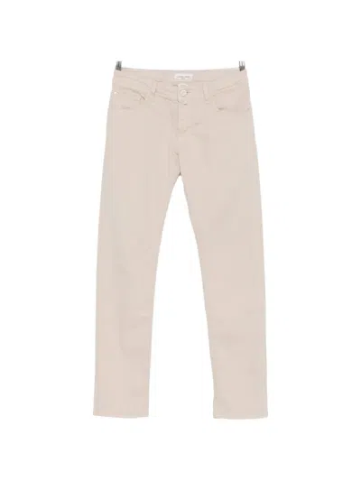 Jacob Cohen Logo-patch Slim-fit Cotton Trousers In White