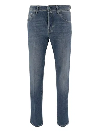 Jacob Cohen Nick Slim 5 Pocket Button-fly Jeans In Blue