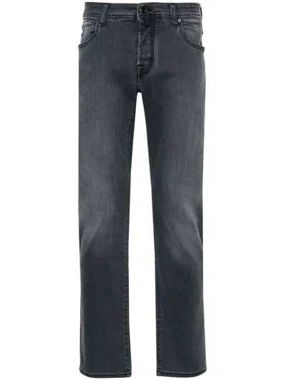 Jacob Cohen Mid-rise Straight-leg Jeans In 灰色