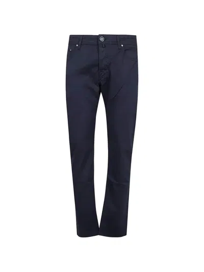 Jacob Cohen Super Slim Fit Stretch Denim Jeans With Signature Details In Blue