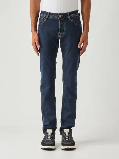 Jacob Cohen Nick Slim-fit 5 Tasche Denim Super Stretch 10.5 oz Stonewashed A Enzimi E Texture Morbida Jeans In Blue