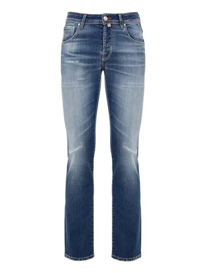 Jacob Cohen Nick Slim Fit Denim Delave  In Blue