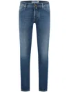 Jacob Cohen Stretch Chinos Zip And Button In Blue