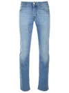 Jacob Cohen Nick Low-rise Slim-fit Jeans In Light Blue