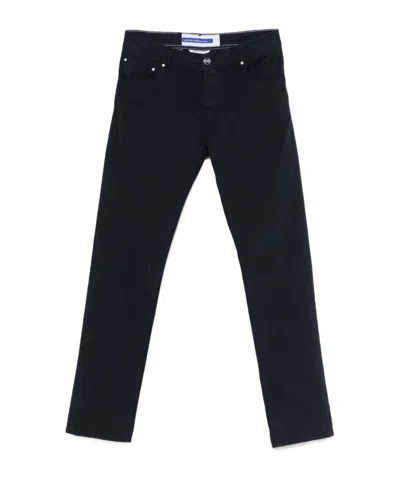 JACOB COHEN JACOB COHEN NICK LOGO PATCH STRAIGHT-LEG TROUSERS