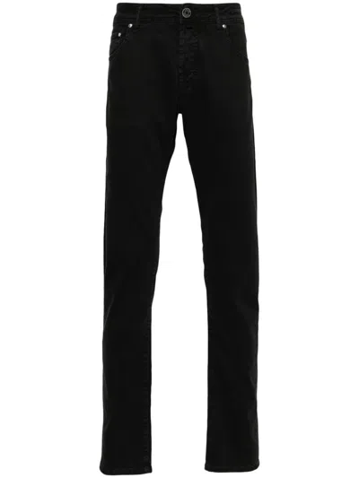 Jacob Cohen Mid-rise Slim-fit Jeans In Black