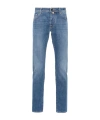 Jacob Cohen Denim Trousers Belt Loops Faded Effect In Blue