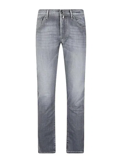 Jacob Cohen Vintage Gray Bard Five-pocket Cotton-blend Jeans