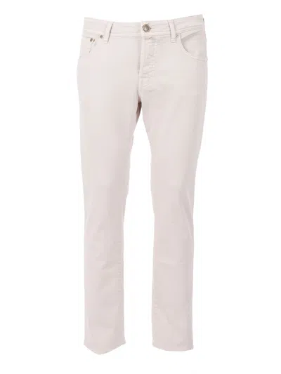 Jacob Cohen Nick Tailored Slim Fit Straight-leg Pants In White