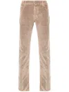 Jacob Cohen Logo-embroidered Corduroy Trousers In Neutrals