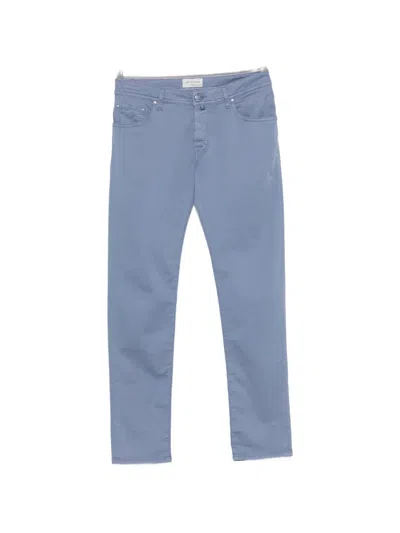 Jacob Cohen Blue Slim Mid Rise Jeans In Brown