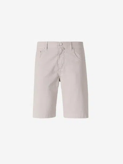 Jacob Cohen Nicolas Cotton Bermuda Shorts In Metallic