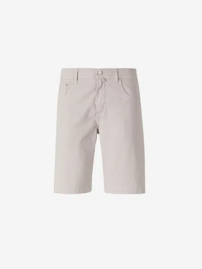 Jacob Cohen Nicolas Cotton Bermuda Shorts In Beige