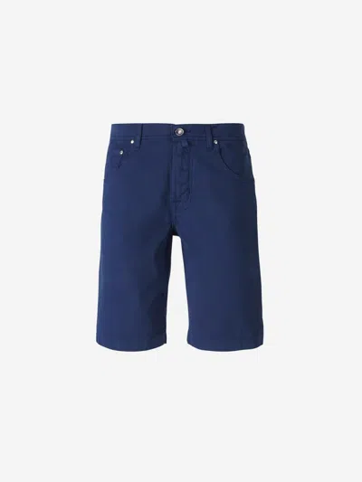 Jacob Cohen Nicolas Cotton Bermuda Shorts In Blue