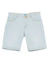 Jacob Cohen Nicolas Embroidered Denim Shorts In Blue