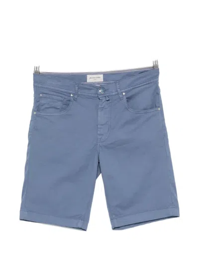 Jacob Cohen Nicolas Logo-patch Shorts In Blue