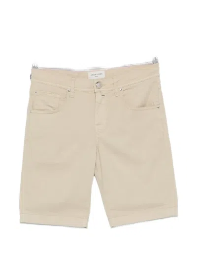 Jacob Cohen Nicolas Logo-patch Shorts In Neutral