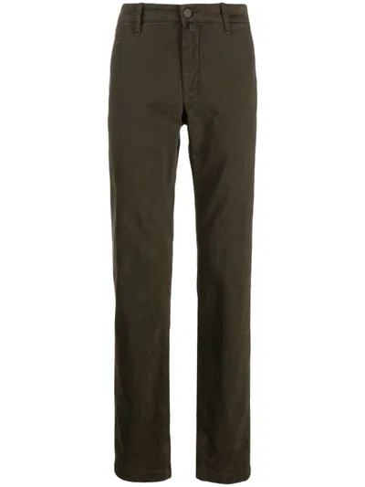 Jacob Cohen Olive Stretch Bobby Chino Trousers In Brown