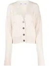 Jacob Cohen Short V-neck Knit With Patterned Ribbed Cuffs And Hem In Neutrals