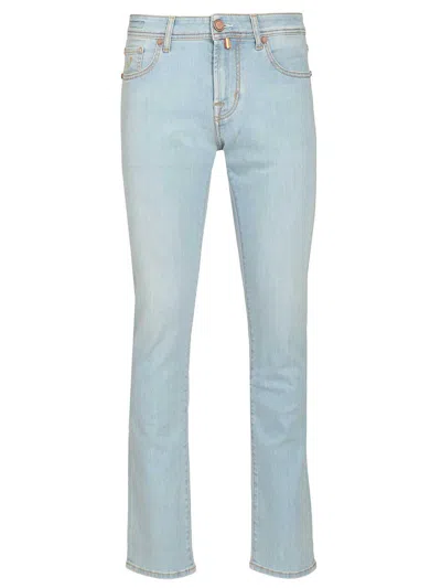 Jacob Cohen Pant 5 Pkt Slim Fit With Zipper Bard Fast B1 Salpa Gialla 10 oz Jeans Light Blue