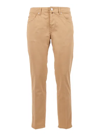Jacob Cohen Pant5 Pkt Cropped Slim Fit Scott In Brown