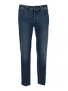 Jacob Cohen Cropped Slim Fit Scott 5 Pockets Pants In Blue