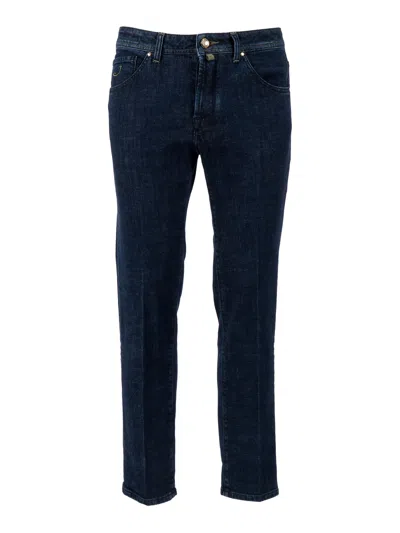Jacob Cohen Pant5 Pkt Cropped Slim Fit Scott In Blue