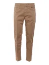 Jacob Cohen Cropped Slim Fit 5 Pocket Pants In Brown