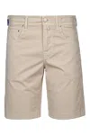 Jacob Cohen Tailored Shorts With Pockets And Belt Loops In Almond