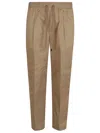 Jacob Cohen Camel Brown Low Carrot Fit Pants With Ruffled Details In Licorice