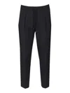 Jacob Cohen Pantalone Relaxed Carrot Fit Daniel Rw Coulisse 100 Lana Trousers Blue In Black