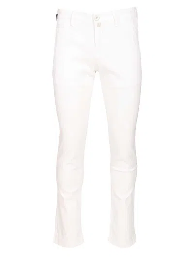JACOB COHEN PANTALONE SLIM FIT BOBBY L1 9 OZ BIANCO TROUSERS WHITE