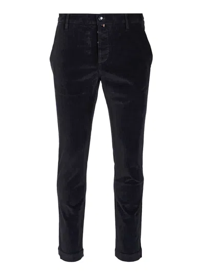JACOB COHEN PANTALONE SLIM FIT GRAY TR 1000R VELLUTO CORDA TROUSERS BLUE