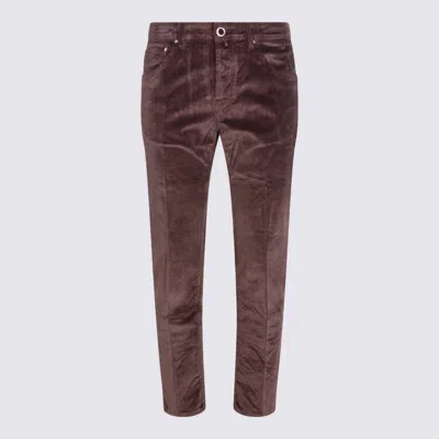 JACOB COHEN JACOB COHEN DARK RED COTTON CARROT SCOTT PANTS