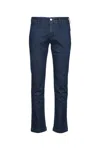 Jacob Cohen Trousers With Belt Loops And Pockets In Blue